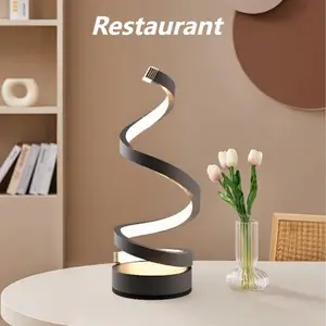 2 Classic Retro Style Creative Desk Lamps 3 Color Spiral LED Adjustable Arms Soft Warm Light Multifunctional Space Saving Design Ideal Valentine's Day Gifts for Boyfriends Girlfriends and Family