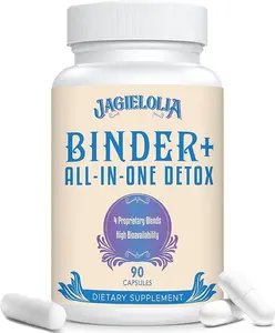 HOT !!! All-in-One Detox Binder Supplement 1500 MG - High Bioavailability, Liver Gut Detox Cleanse with Activated Charcoal, Zeolite & Bentonite Clay for Toxins, Liver, Digestive, 90 Vegan Capsules
