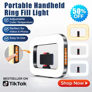 Portable Handheld Ring Fill Light, USB Rechargeable Phone Selfie Light, Desktop Selfie Light, Selfie Light Stand, Phone Accessories for Live Streaming, Vlogging & Photography, Protective, Ringlight
