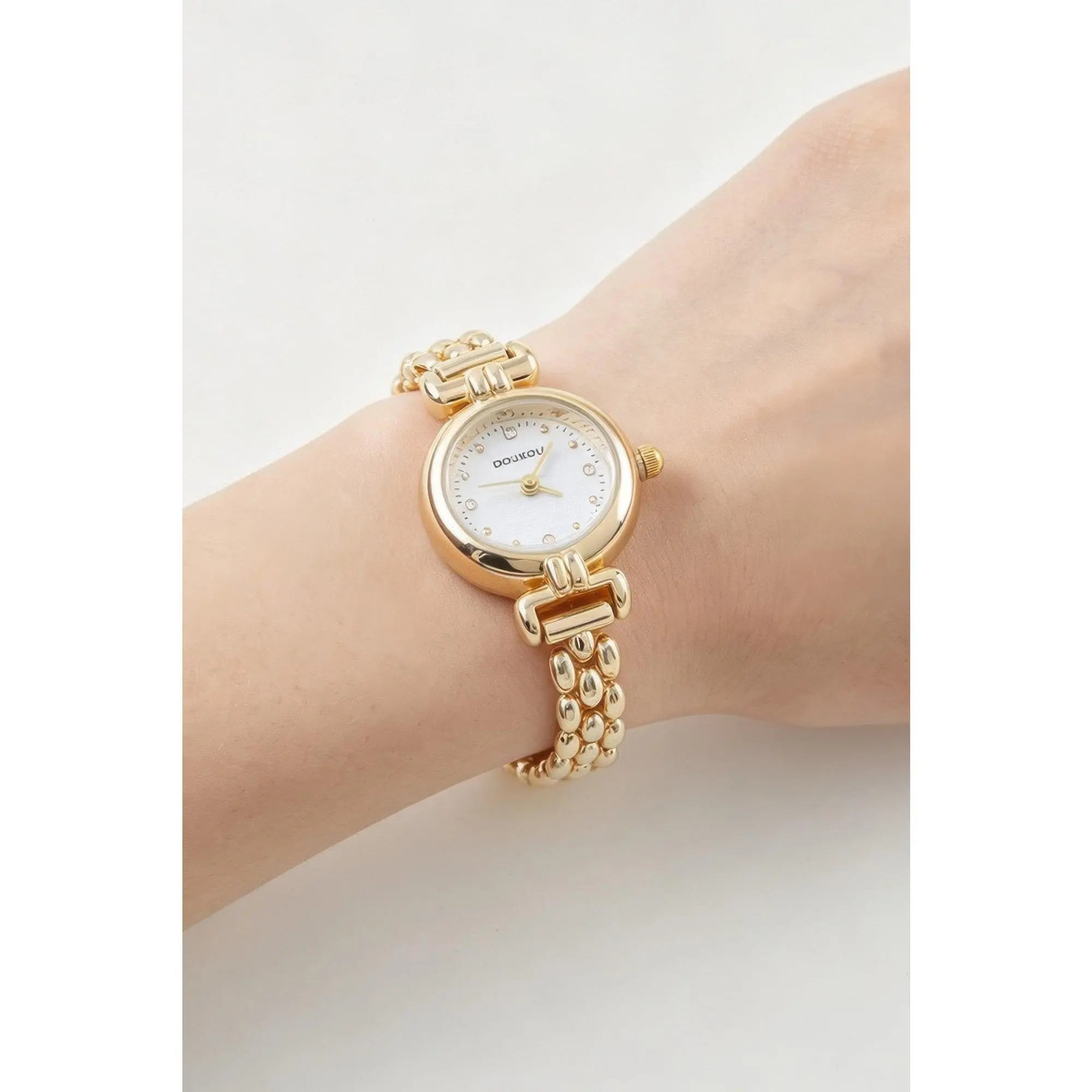 Polished Box Chain Watch Bracelet