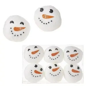 3.5" BOX OF SNOWMAN SNOWBALL ORNAMENTS