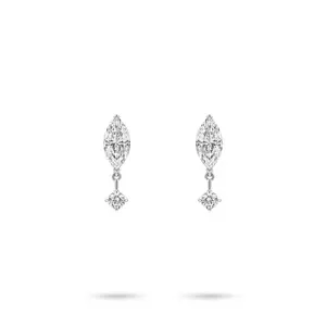 VAMERAY #5591 2.5 Carat In Each Marquise Cut Accent Prong-Set Drop Earrings