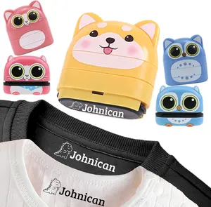 Name Stamp for Clothing Kids Waterproof, Double Sided Name Stamp(White + Black Ink)