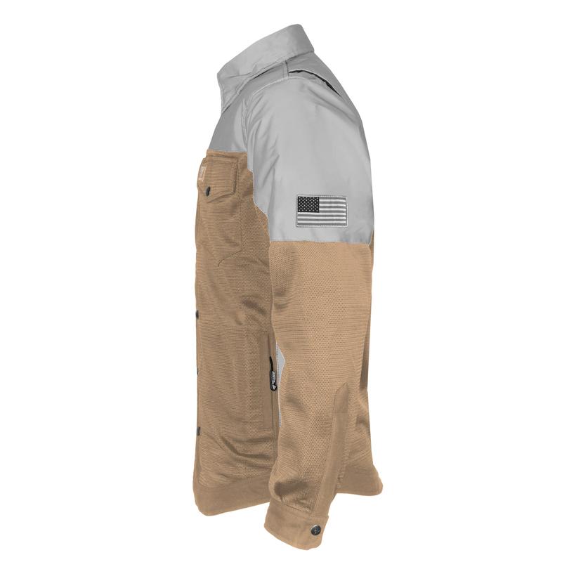 Summer Mesh Reflective Shirt Camel Eclipse - with Pads