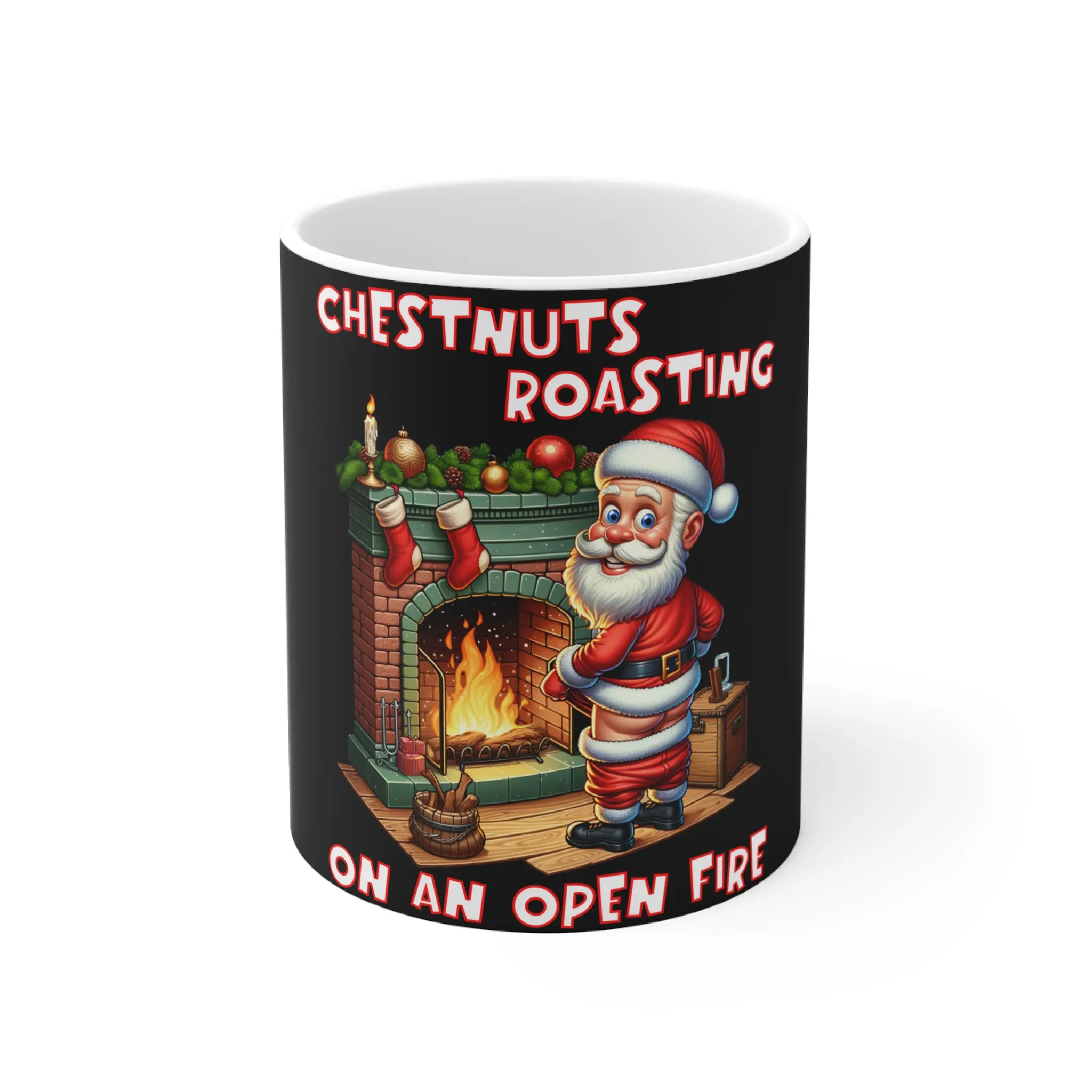 Funny Christmas Santa Coffee Mug - Holiday Gift, Xmas Cup, Festive Drinkware, Winter Present, Novelty Tea Cup Ceramic Washable
