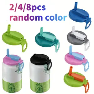 Reusable Soda Can Lids Set, 2/4/8pcs Drink Caps with Straws, Suitable for Sodas, Juices, Party Supplies, Multi-Color Options