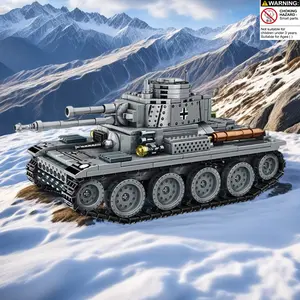 Tiger Tank Building Set, Track Armored Vehicle, Rotatable Details, Stable Design, Assembly Model Toy, Boy Treasure Gift