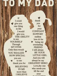 Fathers Day Dad Gifts from Daughter Wife - 12x8Inch Metal Tin Sign Novelty Vintage Plaque Decorative Gifts for Father Husband Meaningful Christmas Anniversary Birthday Present for Dad Stepfather Daddy