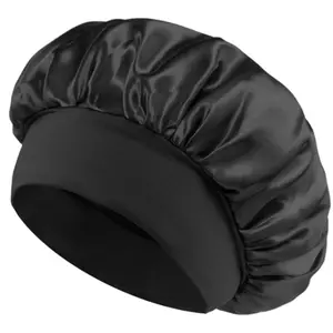 Silk Bonnet for Sleeping Double Layer Satin Adjustable Straps Lined Hair Bonnets for Women Natural Curly Hair Outside Silk Reversible