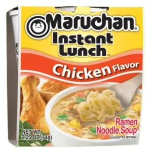Maruchan Instant Lunch Chicken Flavor 12 Pack 2.25 oz Each Quick Easy Meal No Cooking Food