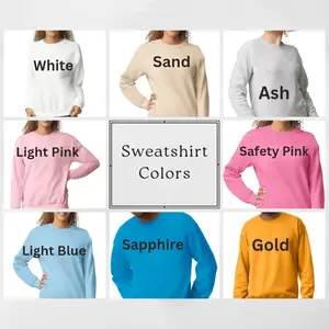 Sweatshirt Hoodie Pick Your Color Design Sweater Crew Neck Pullover Top Graphic Sublimation
