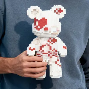 Heart Love Bear Building Block Creative Puzzle 3D Puzzle Model Puzzle Game Stress Relief Toy, Indoor Decoration, Birthday Christmas New Year Gift