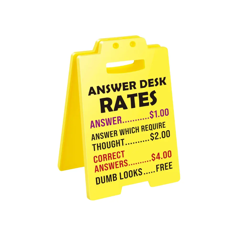Funny Office Desk Sign – Hilarious Coworker Gift, Team Gag, Work Prank, Decorative Plaque for Burnout Days & Cubicle Humor