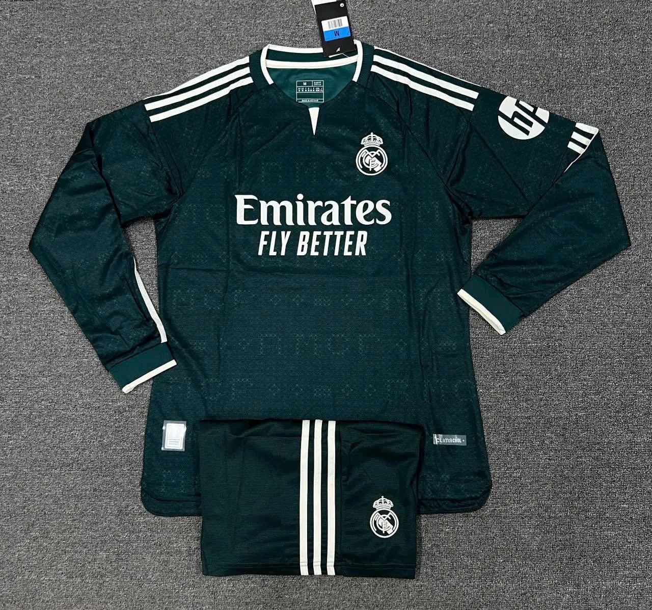 [ BUY ONE GET ONE ] -Re@l dark green away kit for the 2026/2027 season - Green Long - Sleeve Football Jersey – Soccer Sportswear Set with Shorts- Full Logo