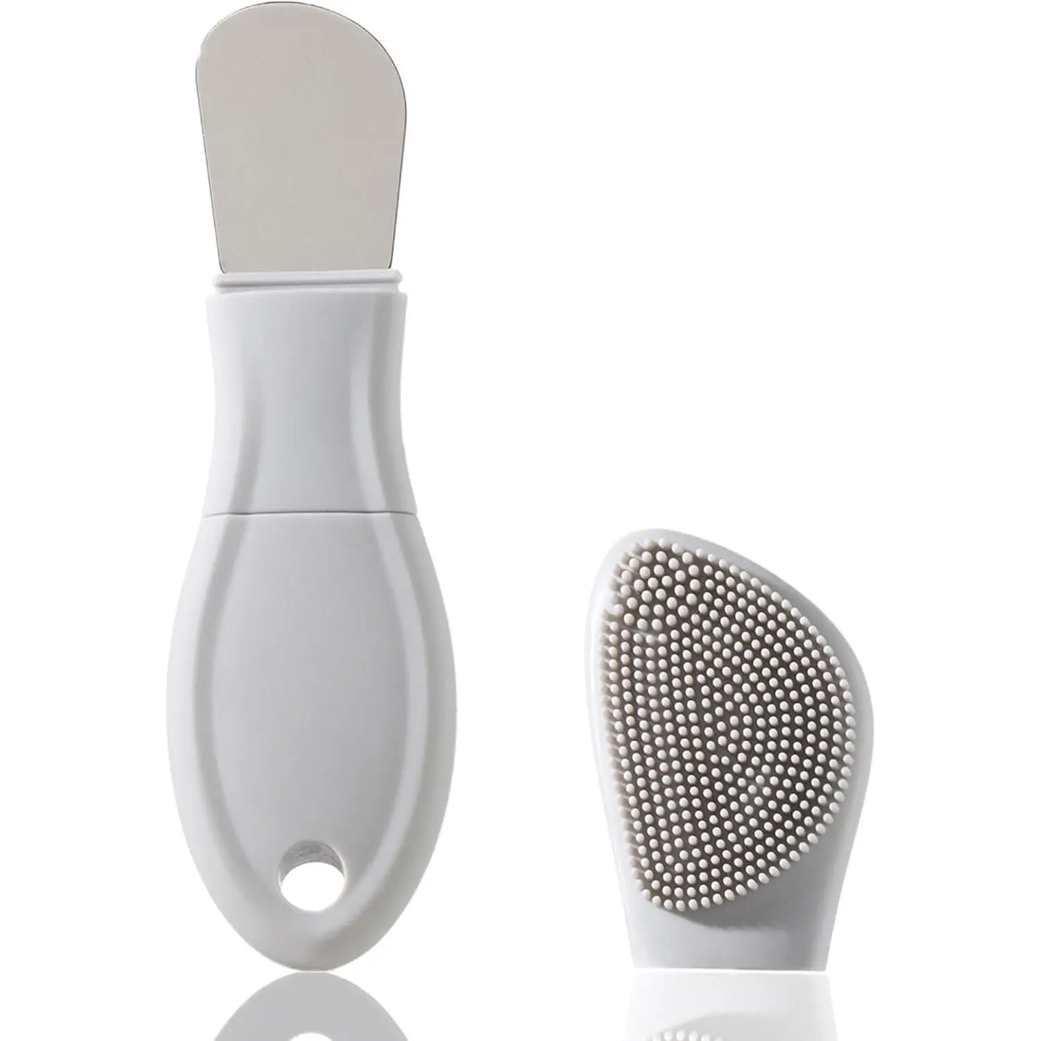 Multifunctional Face Washing Brushes,2 in 1 Pore Cleaning Brush & Blackhead Scraper,Pimple Extractor for Women Men,Face Scraper Skin Spatula,Pore Scrubber for Deep Cleansing.(Gray)
