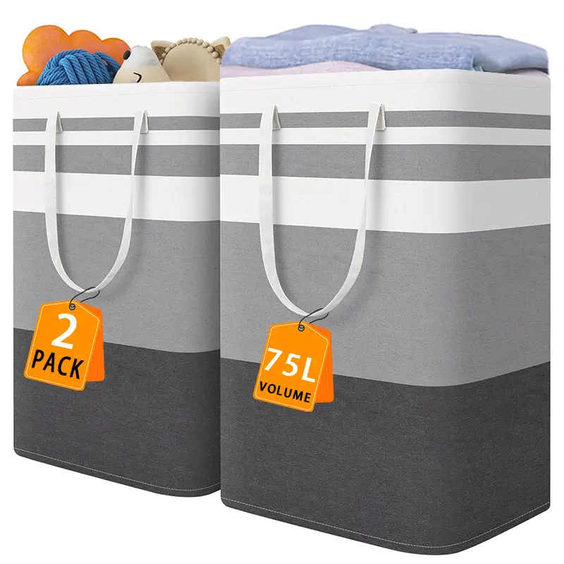 2-piece large laundry basket bag, waterproof independent laundry basket, foldable high leg laundry basket Storage Hamper