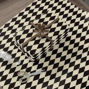 Harlequin Gift Wrap, Checkered Wrapping Paper, Wedding Gift Wrap, Elegant Gift Wrap for Special Occasion, Classic Wrapping paper roll