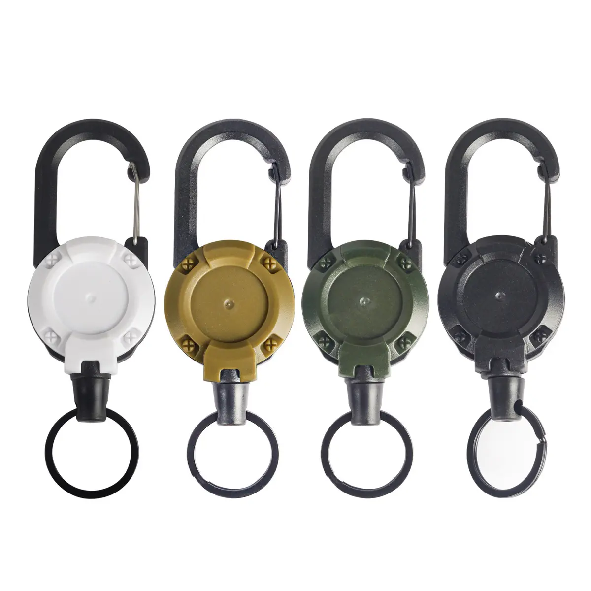 Retractable Keychain 4 Pieces Heavy Duty Carabiner Badge Holder ...