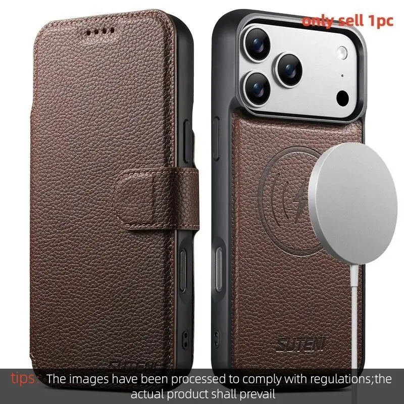 2 in 1 Removable Strong Magnetic Wallet Case For iPhone 1314 15 16 17 Pro Max Retro Leather Multi Cart Slots Phone Holder Cover