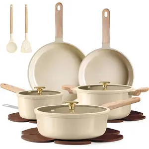 14Pcs Pots and Pans Set Non stick, Ceramic Cookware Set, Non-toxic Kitchen Cooking Set, PFAS and PFOA Free
