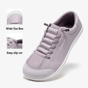 HOBIBEAR Men's Casual Sneakers, PU Leather Slip-On Wide Fit Walking Shoes, Flexible & Slip-Resistant Footwear