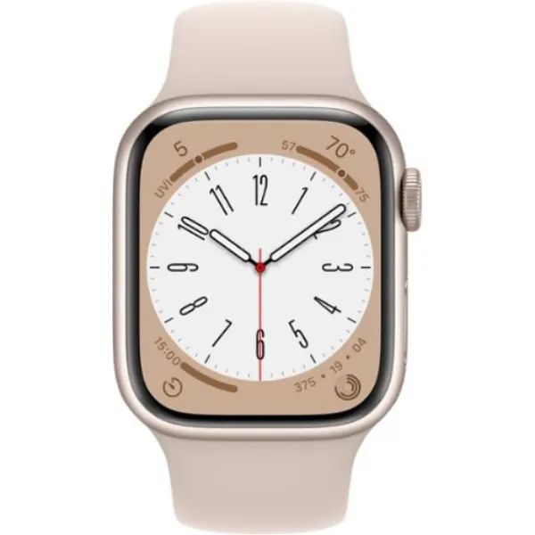 Refurbished Apple Watch Series 8 45mm (GPS) - Starlight, 32GB - Excellent Condition with 1-Year Warranty by Plug - 301598