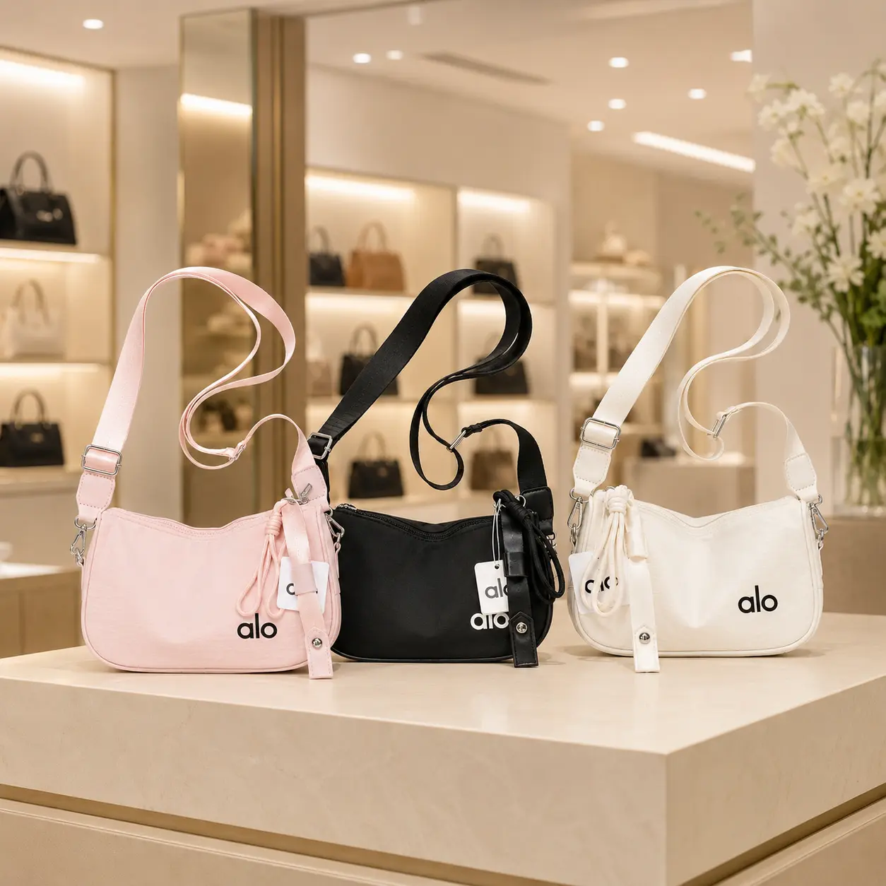 2026 Women’s Crescent Crossbody Bag, Lightweight Nylon Shoulder Purse with Adjustable Wide Strap, Minimalist Everyday Handbag for Travel, Shopping, Work & Casual Outfits