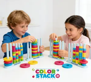 New TK Fun Colorful Jenga Challenge Puzzle Game for Fun Parties and Family Game Nights