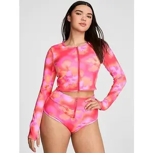 PINK High-Waisted Scuba Boyshort Bikini Bottom
