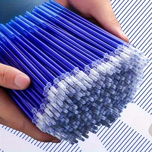 50pcs Black Gel Pen Erasable Refill Set, Blue Writing Refill, Eraser Erasable Refill, Blue Art Drawing Pen, Smooth Writing Office Drawing Pen, Quick Drying Fun Gift, School Supplies