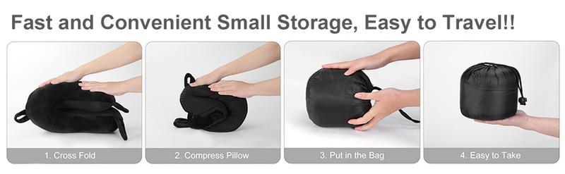 Travel Neck Pillow for Head Support - Best Memory Foam Airplane Pillow for Plane, Car & Home Recliner Use (Black) Travel Neck Pillow for Head Support - Best Memory Foam Airplane Pillow for Plane, Car & Home Recliner Use (Black)