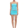 FDR Double Lined Tube Top for Women | High Stretch Non Sheer Lakeblue Bandeau | Seamless Figure Hugging Clean Girl Aesthetic for Daily Outfits & Workout Babypink Womenswear
