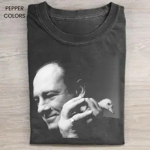 Tony Soprano Shirt, Sopranos Merch, James Gandolfini Tee, Iconic Photo Shirt, Aesthetic Mafia Shirt, Duckling Image Tee, Vintage Black And White Shirt Gift