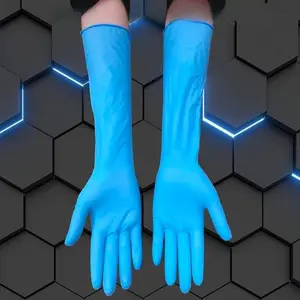 20 Pairs Disposable Nitrile Gloves, 16 Inch Extended Size, Hypoallergenic, Multi-Color, Ideal for Cleaning, Food Handling, Workshop Use