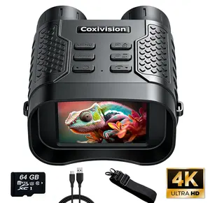 4K Night Vision Goggles,  Night Vision Binoculars With 64GB Card,Upgraded 3.1" Large Screen & 4400mAh Rechargeable Battery, View in 100% Darkness with 7-Level Adjustment, For Hunting,Observation,Camping