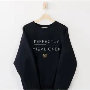 Perfectly Misaligned Sleep Token T-Shirt Sweatshirt, Sweatshirt- Black Graphic Crewneck