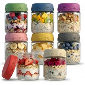 4oz 8Pack Glass Dressing Jars with Leakproof , Containers for Sauce, Salad Dressing, Dips & Snacks -  Glass  Storage Cups for Lunch Box & Meal Prep(4oz-8Pack)