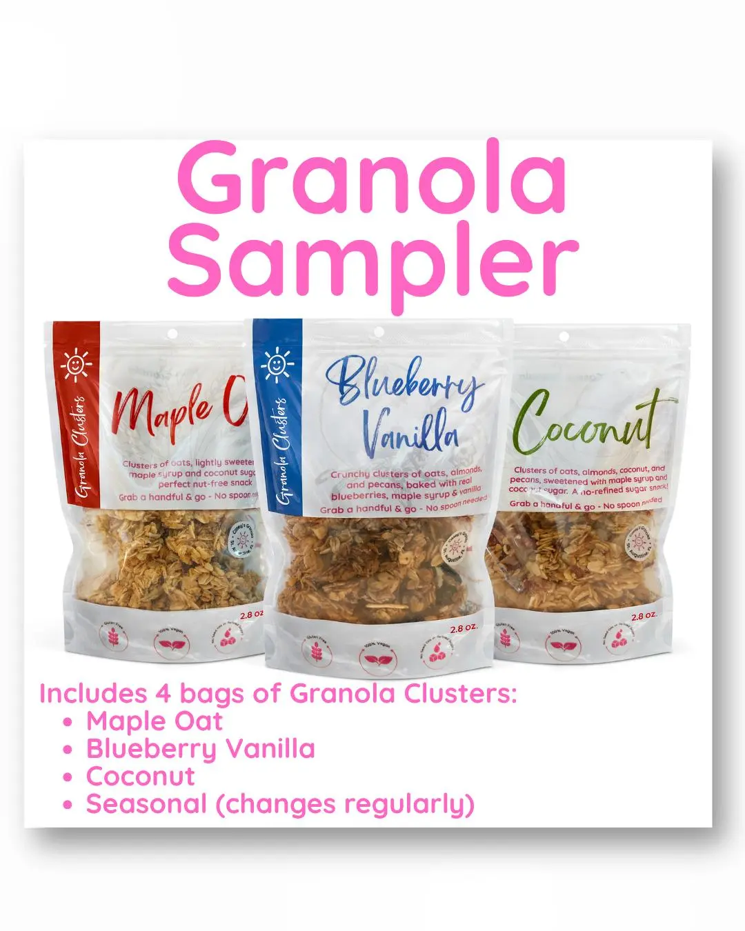 Granola 4-Flavor Sampler Gift Box | Gluten-Free & Vegan Clusters