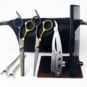 Wingsbro 6.7-inch Complete Barber Scissor Set, Unisex Flat Shears And Thinning Shears