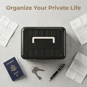 Portable Storage Box with Combination Lock, Thick Plastic, Multi-size Set, Dustproof, for Documents & Valuables