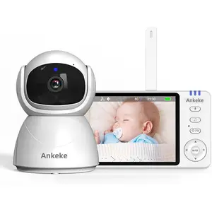 No WiFi Baby Monitor 5" HD, Secure Camera, Two-Way Audio, Night Vision, Long Range, Baby Safety Monitor