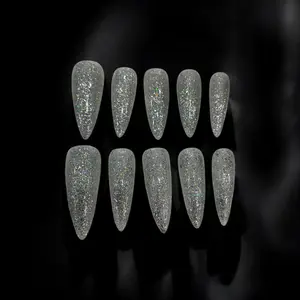 (0013) Glitter Press On Nails - Festive Party Nail Art