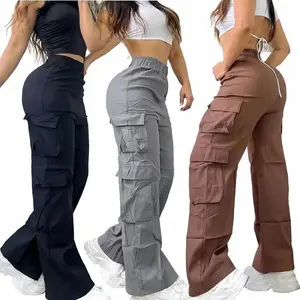 Women’s Casual Cargo Pants – 2025 Fashion, Solid Color, Multi-Pocket Long Pants – Street Style – Women’s Cargo Pants Streetwear Bottom (Gift)