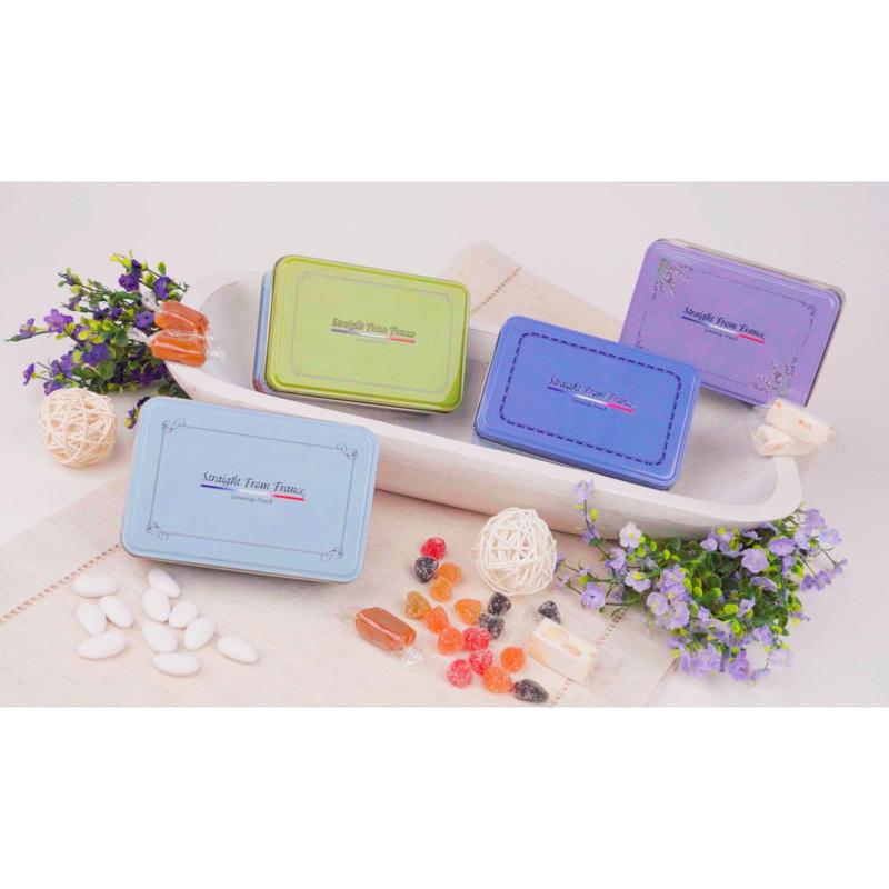 Straight from France Premium Candied Almonds (French Jordan Almonds) in Paris Themed Gift Tin, 90 Pieces, White