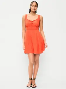Old Navy Women's Fit & Flare Linen Mini Dress