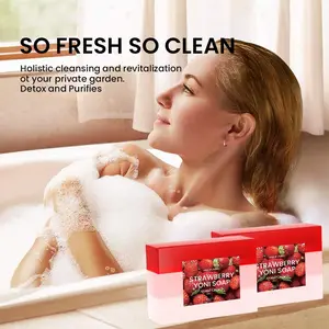 Strawberry Intimate Soap Bar – pH-Balanced Feminine Wash with Natural Extracts | Gentle Intimate Cleansing & Skin Hydration soap private part care Lemon Organic Aroma Daily Foam Smooth Soothing Moisture Faded Bar with Kojic Acid