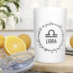 Libra Zodiac Sign & Traits Tumbler | 11oz Vacuum Insulated Astrology Cup
