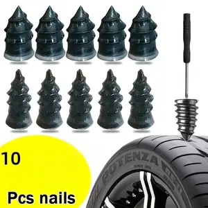 Car Motorcycle Vacuum Tire Repair Plug, Truck Skateboard Bicycle Tire Patch Tool, Rubber Metal Pin, Self-Adhesive Tire Fix Kit