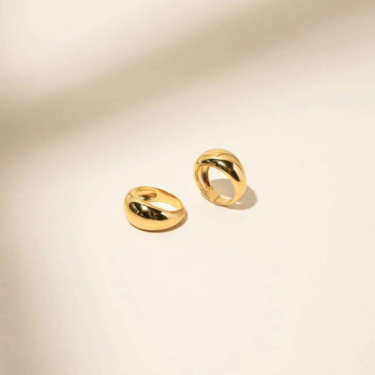 Bold Dome Ring by Caitlyn Minimalist - Chunky 18K Gold Plated Statement Ring - Thick Minimalist Stacking Ring - Unique Jewelry for Women - Gift for Her