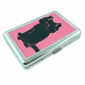 Pink Cat Trio Metal Case Wallet